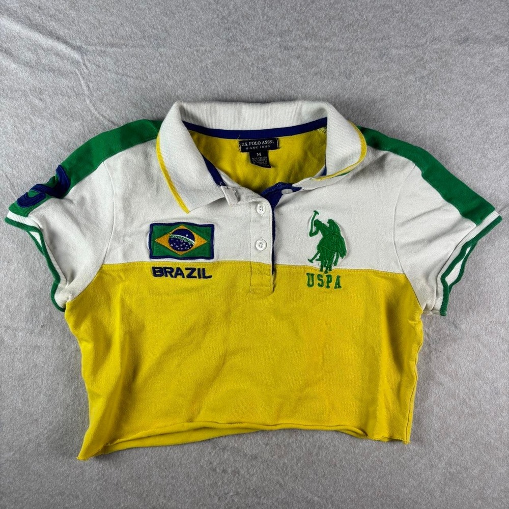Vintage Cropped U.S. Polo Assn. Brazil Rugby Polo Shirt – Size M